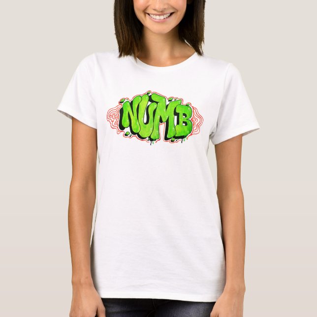 Camiseta de graffiti blanco para mujeres (Anverso)
