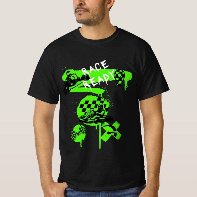 Camiseta de graffiti de Go Kart Carreras "Race Rea (Anverso)