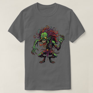 Camiseta de graffiti de terror con calavera zombie