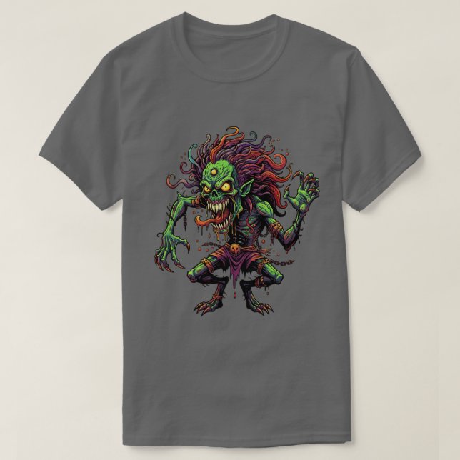 Camiseta de graffiti de terror con calavera zombie (Diseño del anverso)
