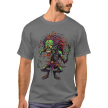 Camiseta de graffiti de terror con calavera zombie