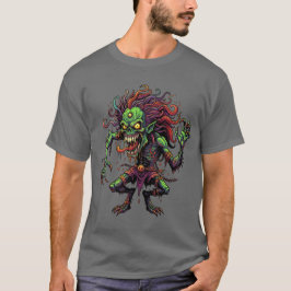Camiseta de graffiti de terror con calavera zombie
