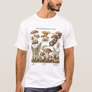 Camiseta de gráfico de helecho de hongo botánico v
