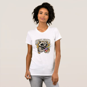Camiseta de Grafiti de Mapache de la Tripulación N