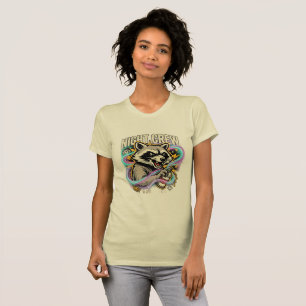 Camiseta de Grafiti de Mapache de la Tripulación N