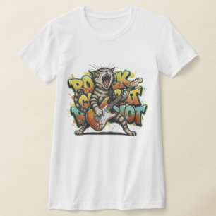 Camiseta de Grafiti Vintage Rock Cat Riot para el