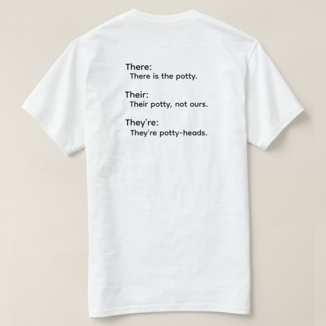 Camiseta de gramática de Allí Su Ellos (Reverso del diseño)