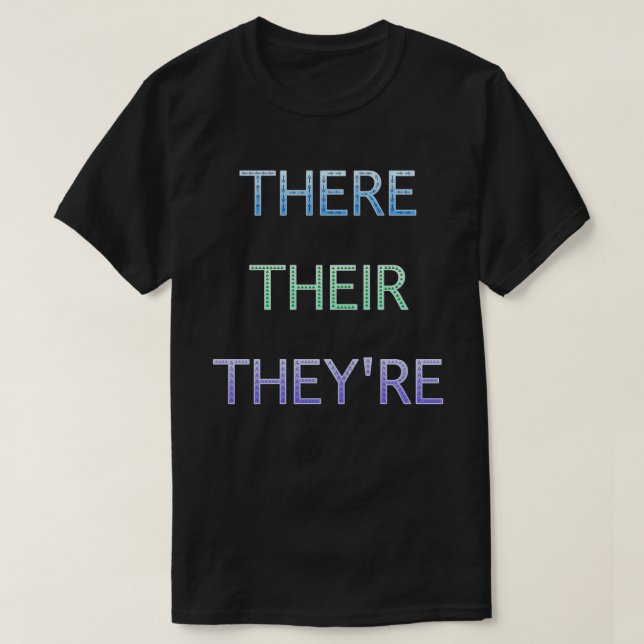 Camiseta de gramática de Allí Su Ellos (Diseño del anverso)
