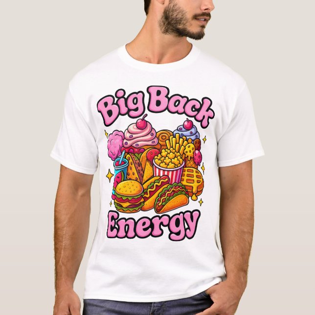 Camiseta de Gran Energía de Espalda, Divertida y d (Anverso)