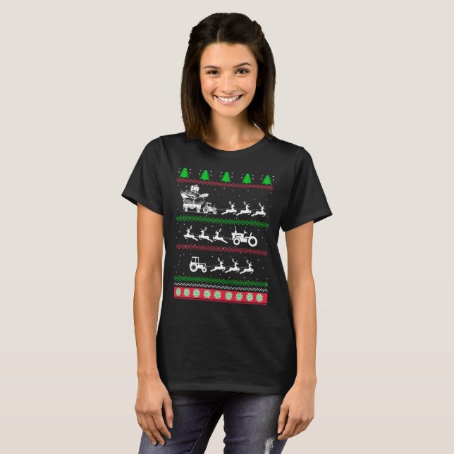 Camiseta de granjero de Navidades feos (Anverso completo)