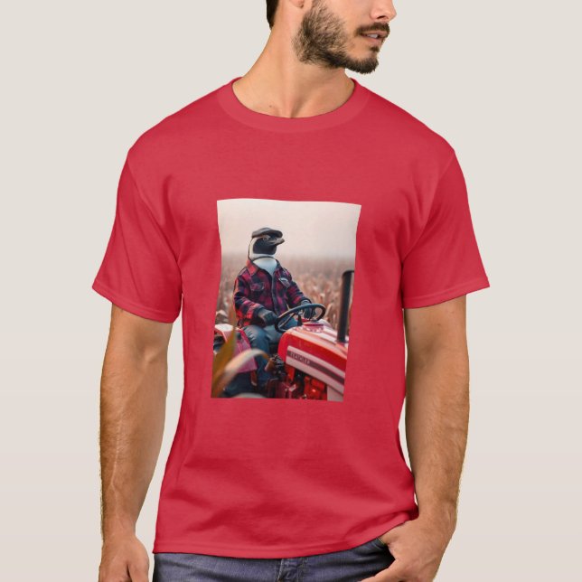 Camiseta de granjero de pingüino (Anverso)