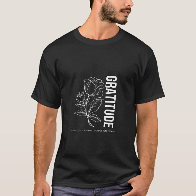 Camiseta de Gratitud de Diseño minimalista, camise (Anverso)