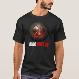 Camiseta de griterío de la lente del botón de