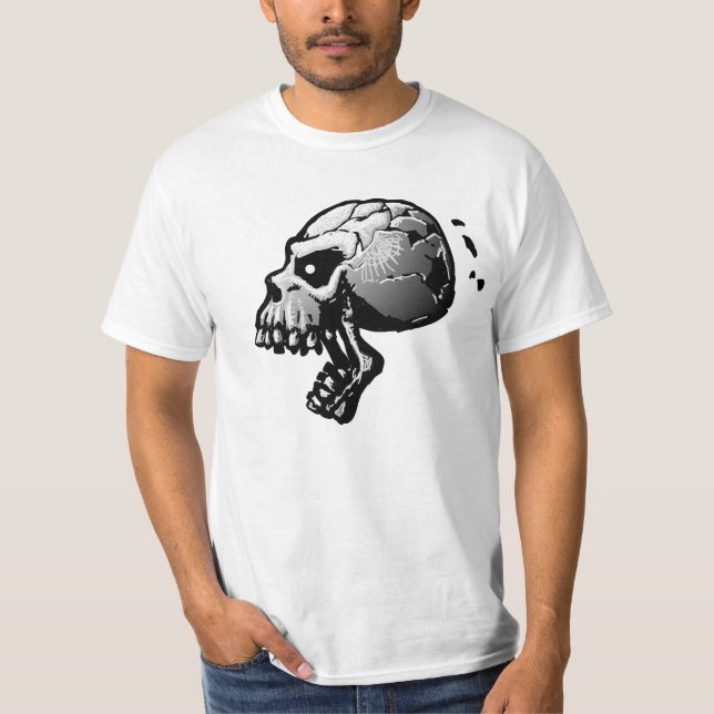 Camiseta de griterío del cráneo B&W (Anverso)