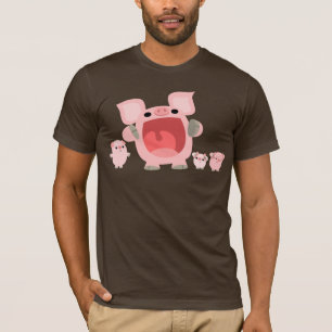 Camiseta de grito de los cerdos del dibujo