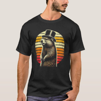 Camiseta de Groundhog Vintage - Animal Retro Top H