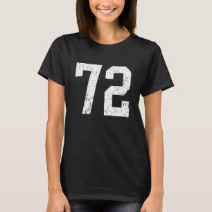Camiseta de Grunge Blanco Número 72 Uniforme Jugad