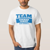 Camiseta de grupo o familia personalizada Team blu