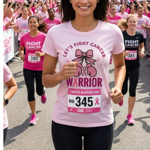 Camiseta de Guerrera contra el Cáncer con Cinta Ro