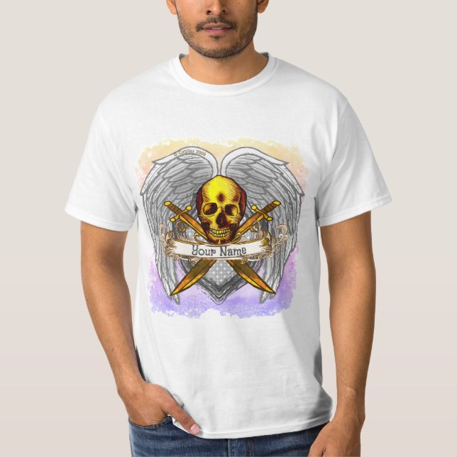 Camiseta de guerrero de cráneo gótico (Anverso)