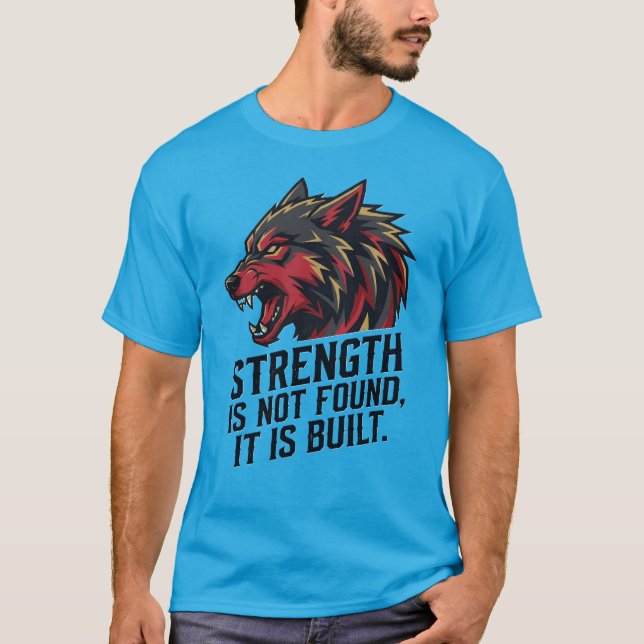 Camiseta de guerrero de fuerza de lobo – Construid (Anverso)