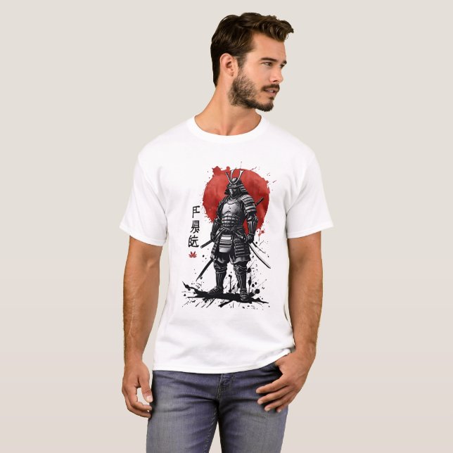 Camiseta de guerrero de Samurai - Arte Bushido jap (Anverso completo)