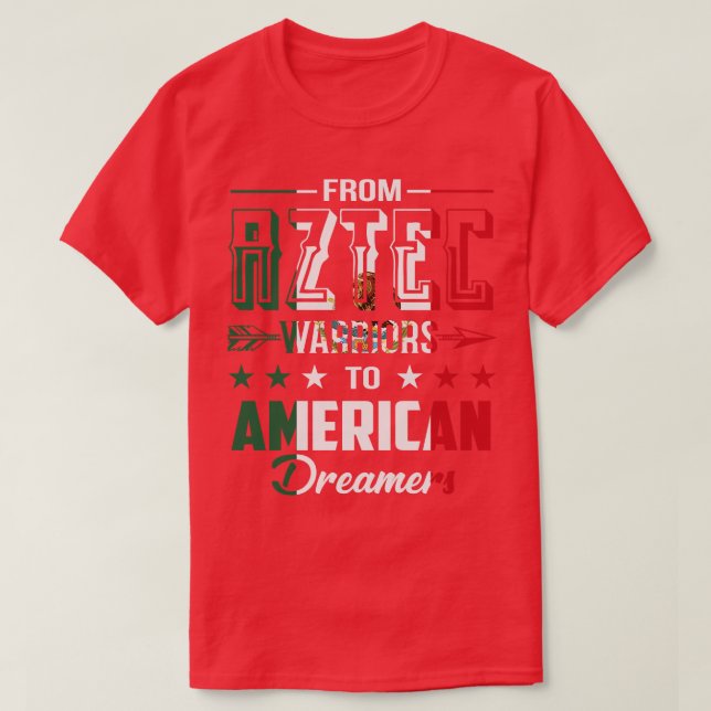 Camiseta De guerreros aztecos a soñadores norteamericanos m (Diseño del anverso)