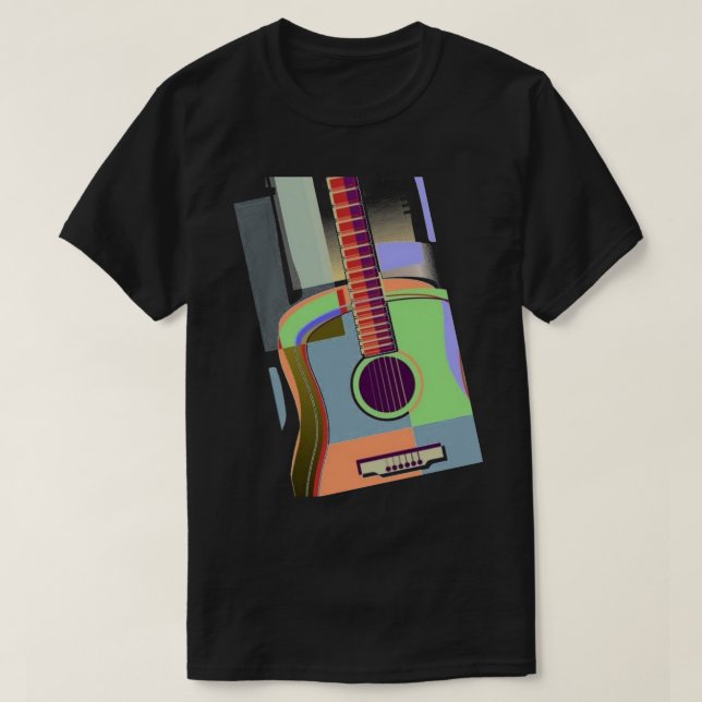Camiseta de guitarra colorida (Diseño del anverso)