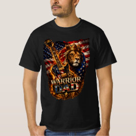 Camiseta de guitarra con bandera americana y león