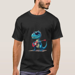 Camiseta de guitarra de dinosaurio