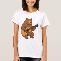 Camiseta De Guitarra De Oso - Músico Vintage