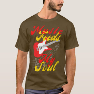Camiseta de guitarra eléctrica, música es mi vida,