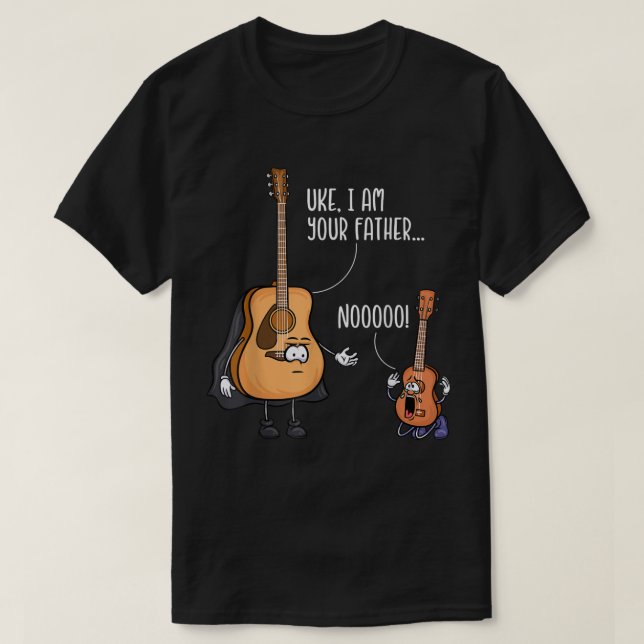 Camiseta De Guitarra Graciosa, Camisa Ukelele, Uke (Diseño del anverso)