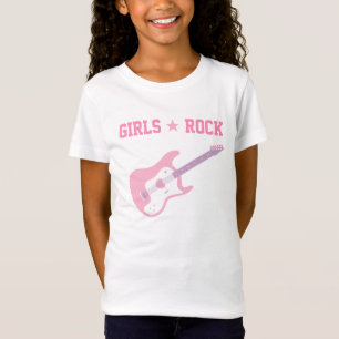 Camiseta de guitarra rosa para niñas estrella del 