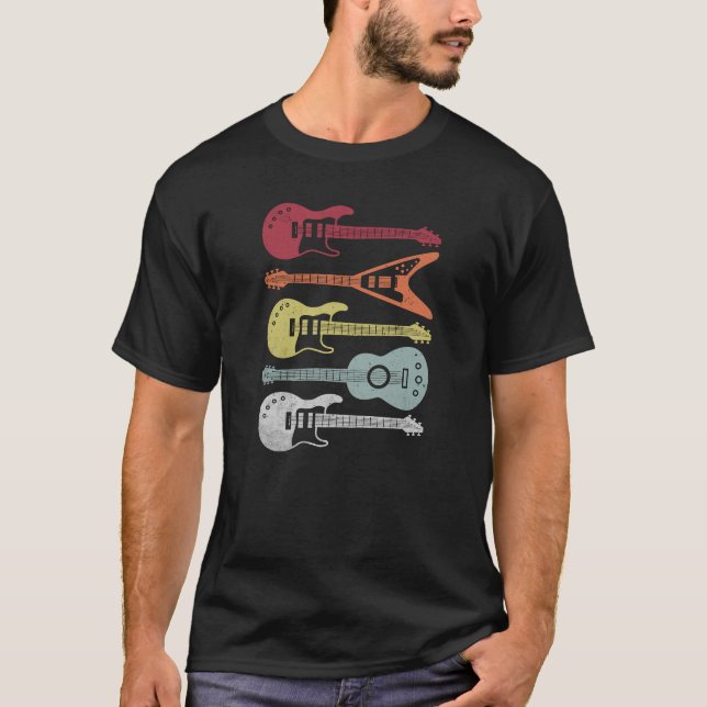 Camiseta de guitarras retro vintage (Anverso)