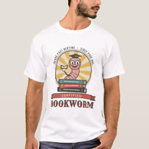 Camiseta de gusano de biblioteca certificado dibuj