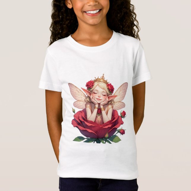 👑 Camiseta de Hada Rosa para Niñas y Adolescentes (Anverso)