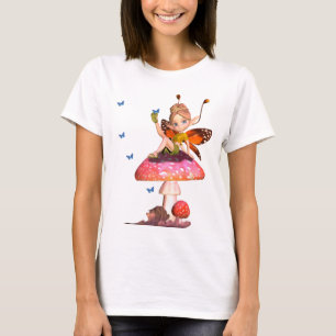 Camiseta de hadas de las señoras lindas con las