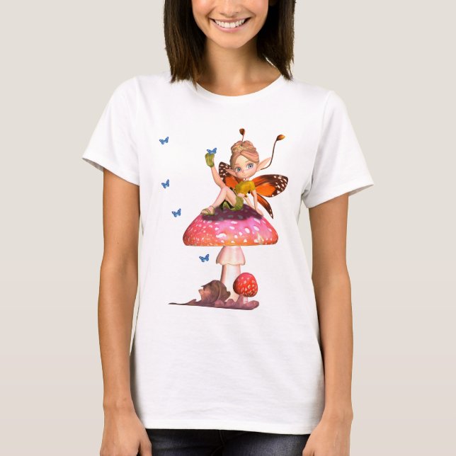 Camiseta de hadas de las señoras lindas con las (Anverso)