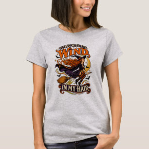 Camiseta de Halloween Bruja Voladora Viento en mi