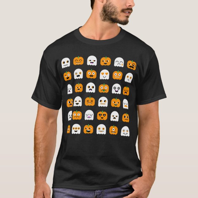 Camiseta de Halloween: Calabazas y fantasmas (Anverso)