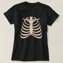 Camiseta de Halloween con caja torácica de dibujos