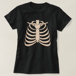 Camiseta de Halloween con caja torácica de dibujos