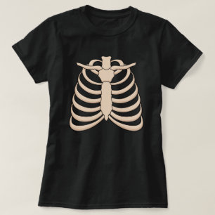 Camiseta de Halloween con caja torácica de dibujos