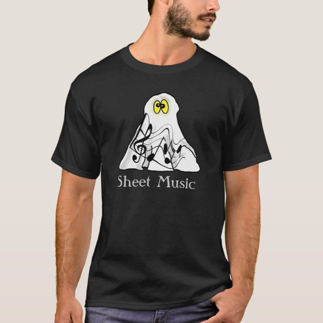 Camiseta de Halloween con fantasma de la música de (Anverso)
