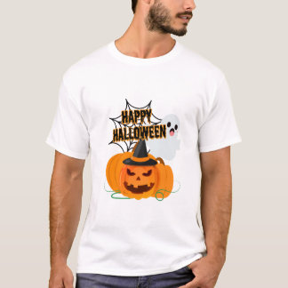 camiseta de halloween con fantasmas y calabaza