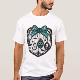 Camiseta de Halloween con lazo de encaje gótico az