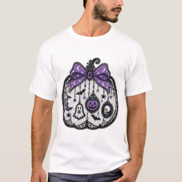 Camiseta de Halloween con lazo de encaje gótico pú