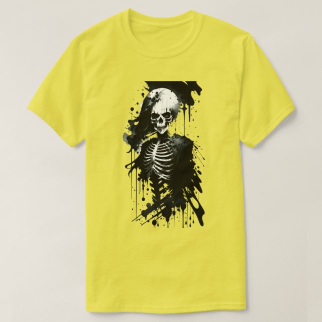 Camiseta de Halloween con manchas de tinta de esqu (Diseño del anverso)