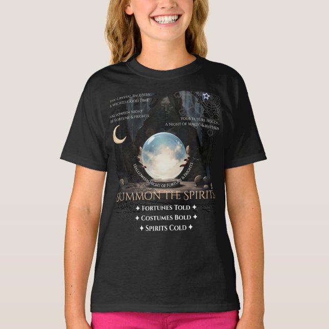 Camiseta de Halloween de Bola de Cristal Invoca a  (Anverso)